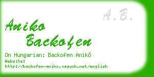 aniko backofen business card